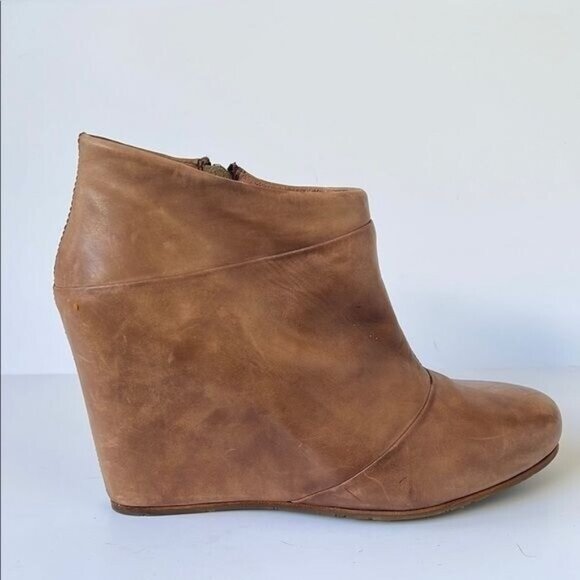 UGG Australia Carmine Leather Wedge Ankle Boots Chestnut Brown Women’s 8.5M - Picture 3 of 12